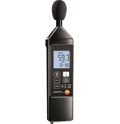testo 815 Sound Level Meter with A/C Frequency Weighting Min/Max Memory and Integrated Tripod Knuckle Screw