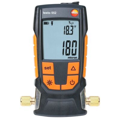 Testo 552 Digital Pressure Gauge with 0 to 0.39 psi Range Bluetooth 4.0 and IP42 Protection