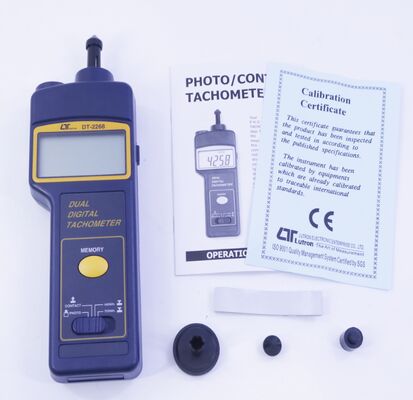 DT-2268 Digital Dual Speed Meter Photo Tachometer Contact Tachometer Speed Meter Ft/min Rotative Velocity Tester 5-99,999 RPM