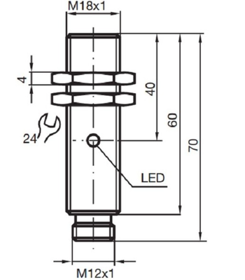 Pepperl + Fuchs NBB5-18GM60-A2 ，Alternative models NBB5-18GM50-A2 Inductive sensor M18x1.5 mm Detection Range