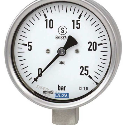 Les mesures de pression des tubes Bourdon sont des modèles 233.53, 232.53 Série en acier inoxydable