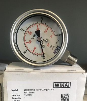 wika Bourdon Tube Pressure Gauges Models 233.53, 232.53 Stainless Steel Series
