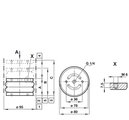 New original Air bellow, single acting, female mounting holes. NORGREN PM/31041. In stock.